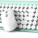 RaceGT Wireless Typewriter Keyboard and Mouse  Wireless Keyboard with Silent Mouse, Cute Retro Keyboard Mouse Combo, 2.4G Cordless USB Computer Keyboard Mouse Set for Windows Laptop/Desktop/PC