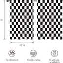 Riyidecor Black White Checkered Curtains Vintage Y2K Abstract 2000s 70s Hippie Groovy Aesthetic Classic Cute Retro Rod Pocket Modern Bedroom Living Room Treatment Fabric 2 Panels 42Wx45H Inch
