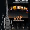 Donner HUSH X PRO Electric Guitar Kit - Smart Travel Guitar with Dozens of Preset Combinations, 7 Tone Sim Options, Black