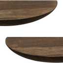 2 Pack Floating Shelves,Half Round Wood Wall Mounted Shelves for Bedroom Living Room Bathroom Kitchen Office and Plants Wall Decor,Brown