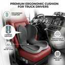 StarAneer Ultimate L-Shaped Truck Driver Seat Cushion - Ergonomic Memory Foam Back & Tailbone Support - Breathable Cool-Mesh Pressure Relief Pad for Office Chairs, Semi-Trucks, & Long-Haul Driving, Standard