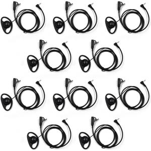 (10-Pack) 1 Pin 2.5MM Microphone G Shape Headset for Motorola T200 T260 T460 T600 T465 MH230R MR350R MC220R MD200TPR MS350R MT352R MT360R Two Way Radio Walkie Talkie