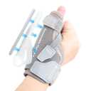 CURECARE New Upgraded 2 in 1 Thumb Brace, Removable Thumb Spica Splint Left Right Hand with 3 Level Stability, Reversible Thumb Support for CMC, De Quervains Tendonitis, Trigger Thumb (S/M, Grey)