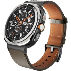 MioHHR Compatible with Samsung Galaxy Watch Ultra 47mm Bands for Men Women, Solid Metal Stainless Steel Strap Replacement Bands for Galaxy Watch 7 Ultra 47mm (2024), Coffee