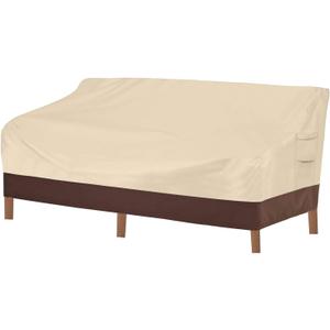 Vailge Heavy Duty Patio Sofa Cover, 100% Waterproof 3-Seater Outdoor Sofa Cover,Lawn Patio Furniture Covers with Air Vent and Handle,79" Wx 37" Dx 35" H,Beige&Brown