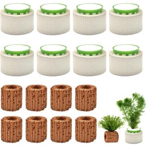 16 Pack Aquarium Plant Weights, Aquatic Plants Fixed Ring Set, Anti-Floating Ceramic Aquarium Plant Rings, Aquarium Landscape Decoration Fish Tank Accessories 1.8 x 1.3 Inch