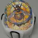 Bee Gifts Coaster, Ceramic, Set of 6, with Gift Box, Absorbent with Cork Base, Gifts for Bee Lovers, Home Decor for Housewarming, Thanksgiving, Birthday, Christmas