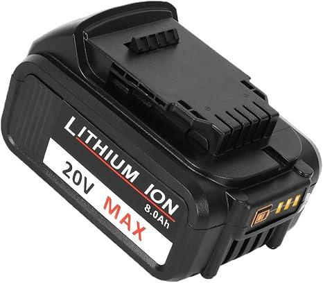 Battery 20v Replacement for Dewalt: Lithium ion Batteries 8.0 ah 20 Volt Max XR Compact Pack Compatible with 5ah 6ah DCB205 DCB200 DCB203 DCB206 DCB208 20volt Cordless Power Tools