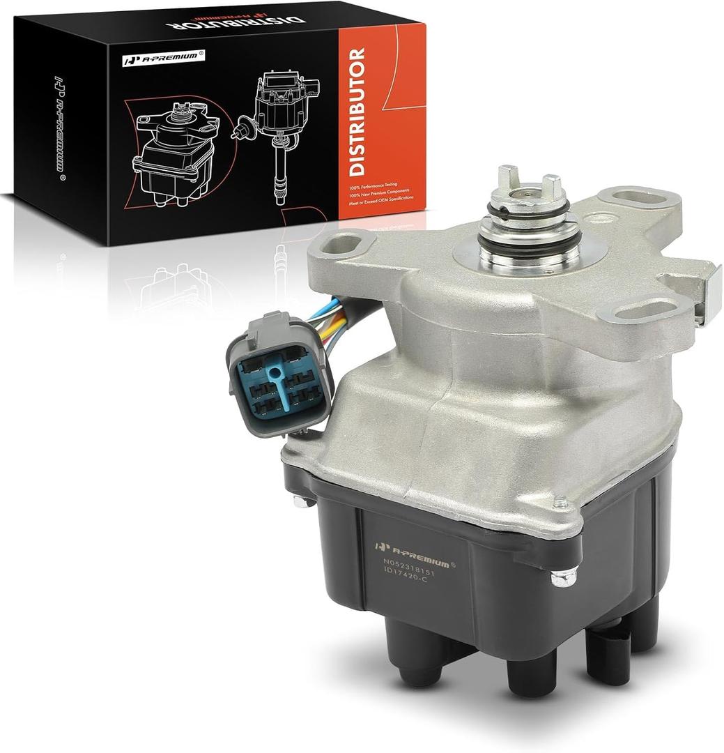 A-Premium Ignition Distributor with Cap and Rotor Compatible with Honda Civic 1996 1997 1998, Civic del Sol 1996-1997
