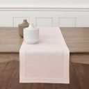 Solino Home Linen Pink Table Runner 72 Inches Long - 100% Pure Linen Hemstitch Table Runner 14 x 72 Inch for Dresser, Dining, Mothers Day, Spring, Summer - Classic Hemstitch