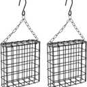 2Pcs Bird Suet Feeders, Outdoor Garden Cages for Outside Hanging, Suet Cakes Holder for Outdoor Wild Birds, Wildbird Woodpeckers Feeding(Black,Size:5 * 5.2inch)