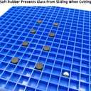 Stained Glass Cutting Mat12" x 12" Solid Bottom Grid Mat Glass Cutting Tools, Blue, 1 Pack