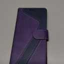 for iPhone 16 Pro Max Wallet Case,PU Leather Flip Case RFID Blocking Credit Card Holder Folio Magnetic Stand TPU Shockproof Cover Compatible with iPhone 16 Pro Max, Purple Blue