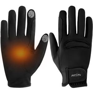 FitsT4 Sports Kids Horse Riding Gloves Winter Equestrian Gloves Girls Boys Horseback Gloves for Youth Children Cycling Biking (Medium, Black)