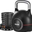 VEVOR Kettlebell, Adjustable Kettlebell with 7 Weight Levels, Die-Cast Aluminum and ABS Material, for Grip Strength Training, Full-body Workout & Cross-Training