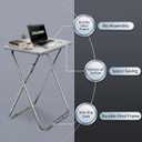 Tv Trays Folding Tv Table, Dinner Table for Eating with Sturdy Metal Frame, Small Foldable Snack Trays Table for Living Room, Couch,Sofa, Bed, No Assembly Required (White Marble 2-Piece Set), 1pcs