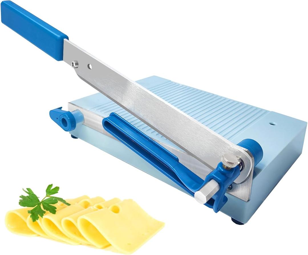Cheese Slicer Cutter with Board, Adjustable Thickness function,Multipurpose Cheese Slicers for Block Cheese,Can Easily cutting Cheese, Strong Cutting Suitable for Cut Sausage,spam,Cucumber, Jerky