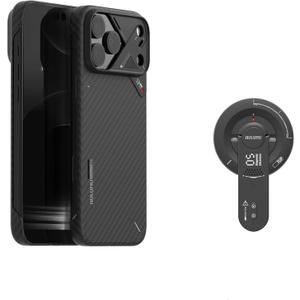 Aulumu for iPhone 17 Pro Max Aramid Fiber Case and Stand Bundle A17+G05 Air Black