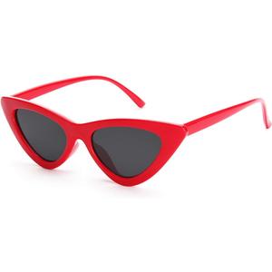 livho Retro Vintage Narrow Cat Eye Sunglasses for Women Clout Goggles Plastic Frame
