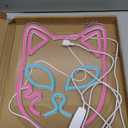 Demon Fox Face Neon Sign, Japanese Anime Slayer Neon Light for Wall Decor, Bedroom, Game Room, Birthday Party, Dimmable, USB Powered, Pink, Ice Blue(11.8"x9.2")