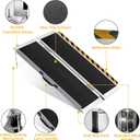 4FT Portable Wheelchair Ramp, Non-Slip Aluminum Folding Handicap Ramp for Home Steps, Stairs, Threshold and Doorways, Scooter Ramps, 800LBS Capacity