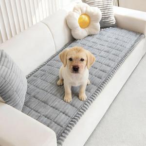Mivnue Pet Couch Cover, Couch Covers for Dogs, Washable Dog Sofa Covers Couch Protector, Fuzzy Non Slip Couch Slipcover Pet Friendly (Light Grey, 27.6" x 70.9")