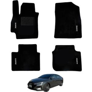 Custom OEM Wool Car Floor Mats with Glowing Logo for HY Elantra 2016-2020 Anti-Slip All-Weather Coverage Custom Fit Full Protection Durable Long-Lasting