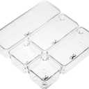 Mr. Pen- Drawer Organizers Set, 5 pcs, Clear Plastic Makeup Drawer Organizer, containers for Organizing, Desk Vanity Organizer, Bathroom Drawer Organizers