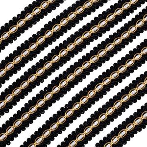 FINGERINSPIRE Black Braid Trim 3/4"(W) x 13 Yards(L) Polyester Ribbon Woven Gimp Fringe Trim Basic Trim Decorative Gimp Braid for Costume DIY Crafts Sewing Jewelry Making Home Decoration