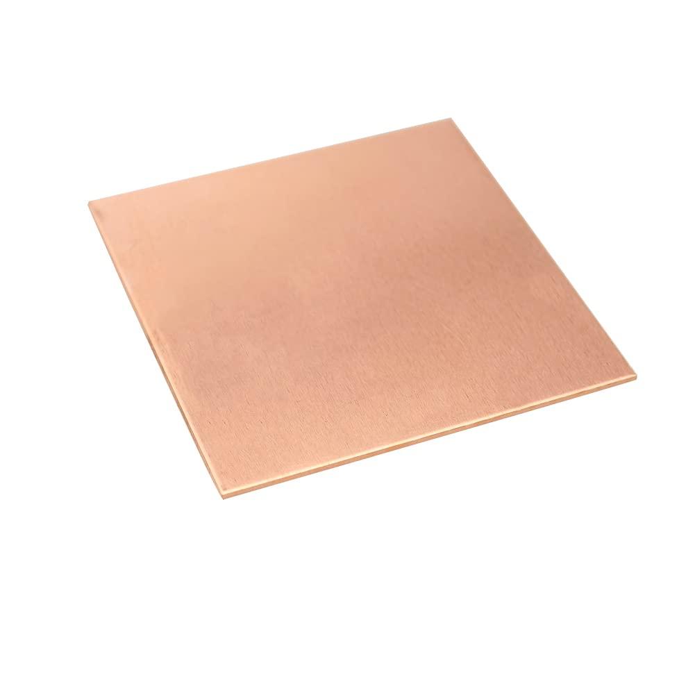 24 Gauge 99.9% Pure Copper Sheet, 1 Pcs (0.02" x 7.9" x 7.9") Copper Plates Brass Plates for Jewelry, Crafts, Repairs, Electrical