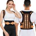 Back Brace, Posture Corrector for Women and Men, Scoliosis and Hunchback Correction, Brace for Upper and Lower Back, Relieve Back Pain, Comfortable and Effective (M) (Black)