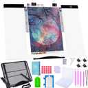 A2 Diamond Painting LED Light Pad Kit, 5D Diamond Painting Accessories Tool Kit Full Drill for Adults, Supplies Includes Storage Case, Pens,Stand,Pad Board and More
