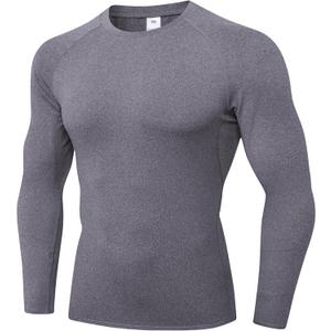 Men's Compression Shirts Long Sleeve Athletic Workout T-Shirt Running Cool Dry Tops Active Base Layer Undershirts (XXL)