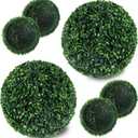 Ogrmar 2 PCS 13.7 inch 2 Layers Artificial Plant Topiary Ball Faux Boxwood Decorative Balls for Backyard, Balcony,Garden, Wedding and Home Decor (13.7 Inch), Green