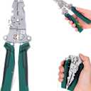 Multi-Function Foldable Wire Stripper with Voltage Tester, 8 in 1 Wire Stripper with Voltage Tester,Professional Foldable Multi-Tool Pliers for Electricians, Strip, Cut, Crimp, Split, Wrap