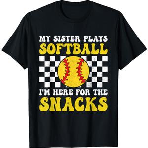 My Sister Plays Softball I'm Here for The Snacks Brother Kid T-Shirt, Size Kids 3