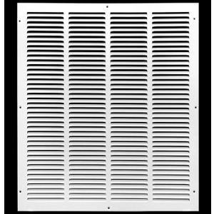 HVAC Premium 20'' x 28'' [Duct Opening] Flat Stamped Steel Return Air Grille - Sidewall and Ceiling - HVAC Vent Duct Cover - White [Outer Dimensions: 21.75''w X 29.75''h]