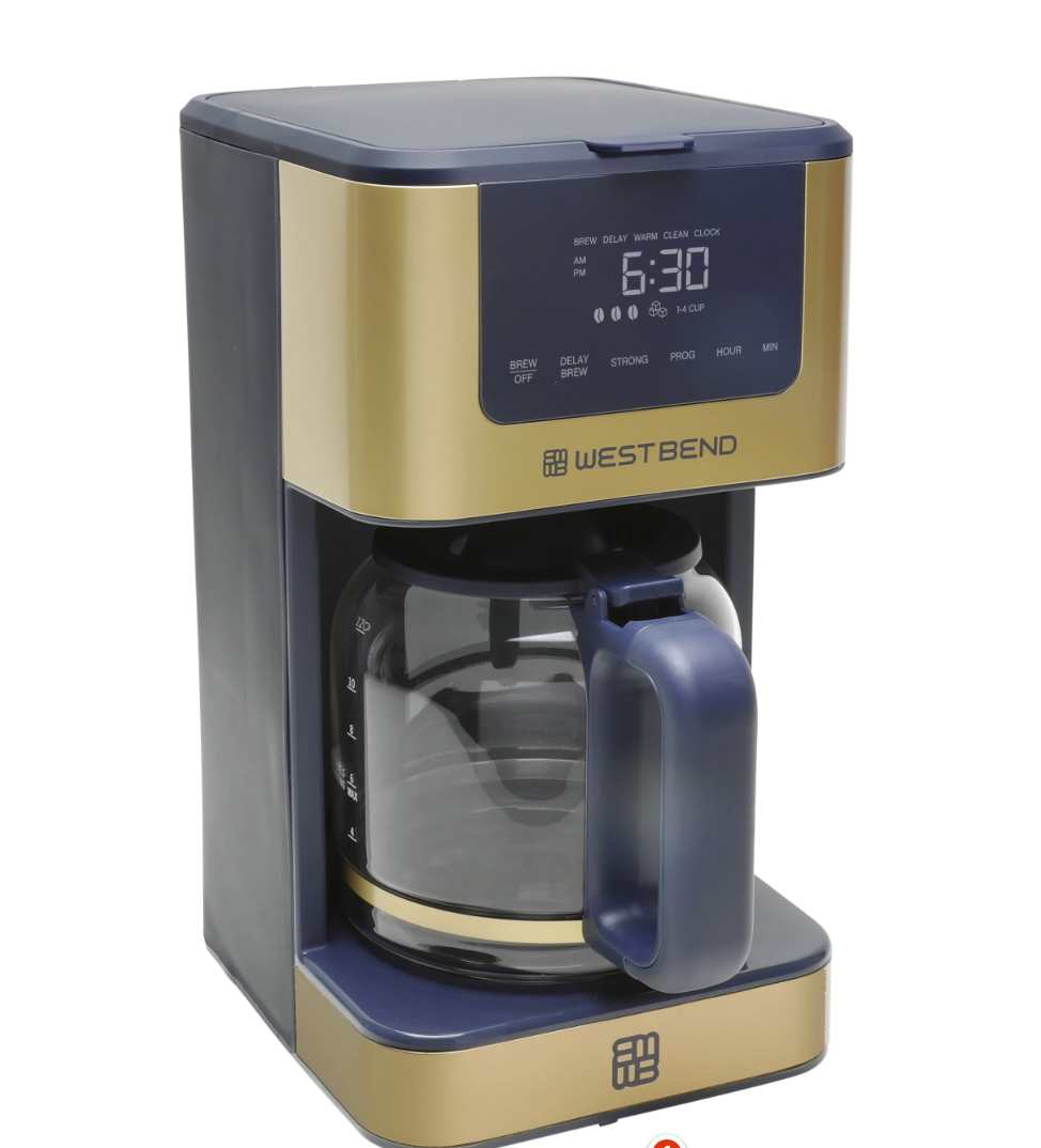 Westbend Timeless 12C Coffee Maker, Blue/Gold