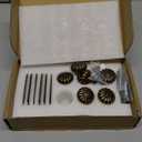 Set of 6 - Elegant Vintage Bloom Antique Brass Cabinet Knobs with Backplate, Drawer Pulls for Kitchen, Dresser Cabinet Hardware for Bedroom, 1-1/4 Inches Diameter Handles