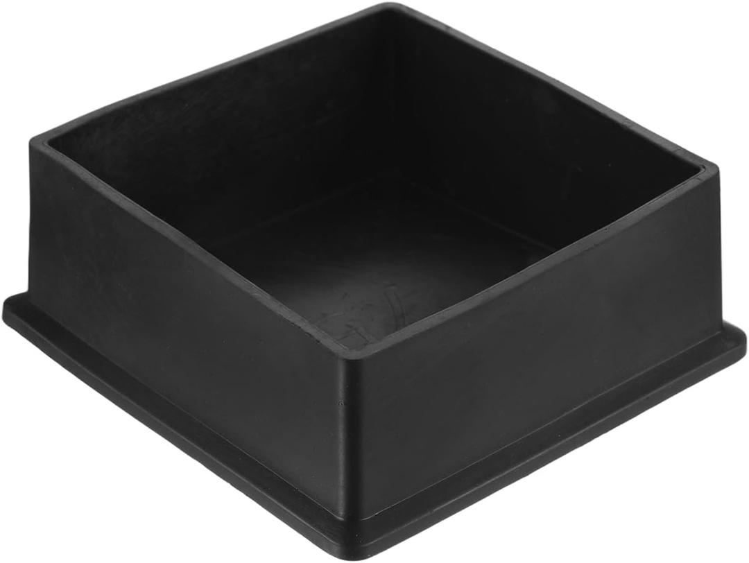 uxcell Chair Leg Floor Protectors, 89 x 89mm/3.5 x 3.5inch PVC Anti-Slip Square Furniture Leg Feet Cover for Hardwood Floors Patio Chair Table Bed, Black