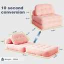 Futon Sofa Bed Chair - Convertible Sleeper Bed for Small Space, No Assembly Required, Space-Saving, Breathable & Sweat-Wicking for Post-Workout Recovery, Yoga Stretch, Lounging, Gaming, Naps