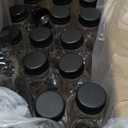 Holotap 42 Pcs 8 OZ Plastic Juice Bottles with Caps, Empty Clear Disposable Bulk Plastic Bottles with White Tamper Evident Caps Lids (Black)