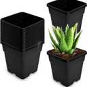 WFLNHB 2 Gallon 10 Pcs Square Plastic Plant Pots Flexible Nursery Pot Planter Nursery Pots Suitable for Flower Vegetables Succulents Black