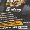 Uzi High Power Loud Big Bluetooth Megaphone 50W, Professional Bullhorn Megaphone Used by First Responders, Police & Agencies, Rechargeable Battery, PA System, Outdoor Activitie
