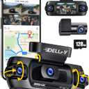 4 Channel Dash Cam, 4K Front Rear and Inside Dash Camera for Cars, 360 View, Free 128GB Card Included, 5GHz WiFi, GPS, APP Control, 24/7 Parking Mode, 8 IR Night Vision Lights, G-Sensor