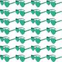 28 Pack Heart Shaped Sunglasses for Women Rimless Heart Glasses Bulk Mardi Gras Candy Color Sunglasses for Party