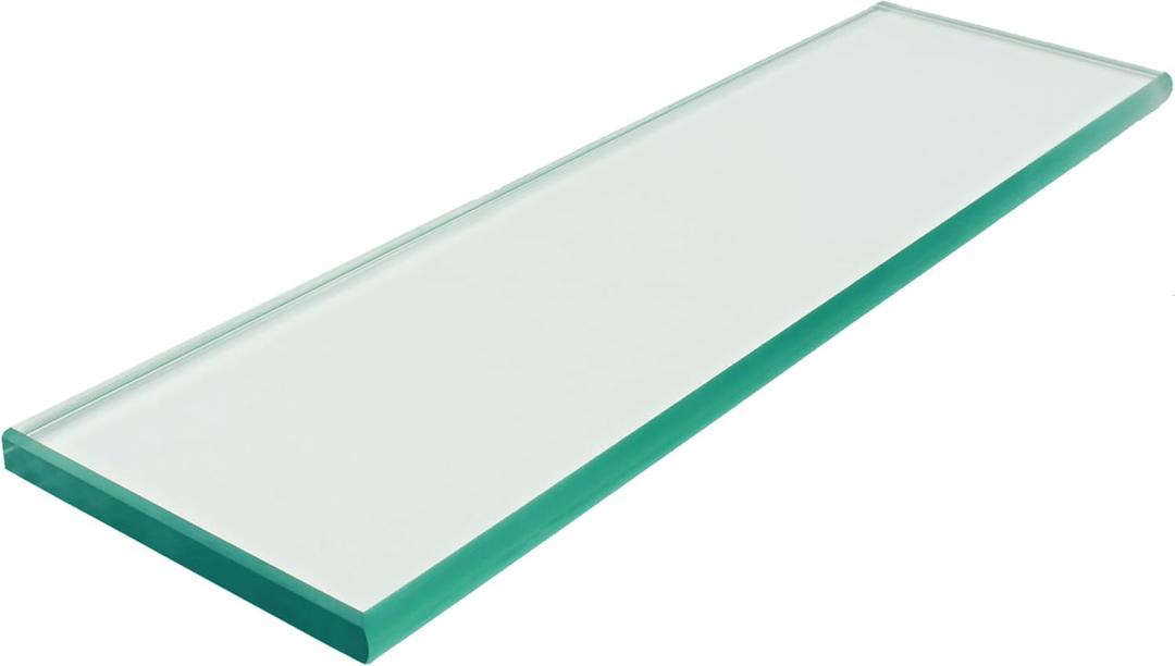 M-D Building Products PROVA NICHE Glass Shelf - 3.38" x 12" rectangular Clear Tempered Glass Bathroom Shower Shelf, Modern Storage Shelf for Dcor Organization and Bathroom Accessories (80200)