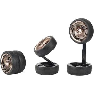 Rechargeable Tire Desktop Fan with LED Light, Outdoor Portable Foldable Tire Shaped Toy Fan, 3-speed Mode, New Indoor Decoration.