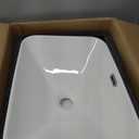 Bathroom Vessel Sink 18.2'' x 13.3'' Small Semi Recessed Bathroom Sink Rectangular Drop In Sink with Overflow White Ceramic Modern Vessel Sinks for Bathroom