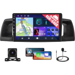 [4+64G] Android 15 Car Radio for Toyota Corolla EX 2005-2012 with Wireless CarPlay & Android Auto, 9 Inch Touch Screen Car Stereo for Corolla with GPS Bluetooth 5.0 WiFi AHD Backup Camera 32EQ